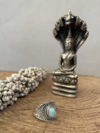 Larimar Boho Ring Sterling Silver