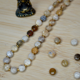 Fossiel Koraal Facet Coin Kralen (10 pcs)