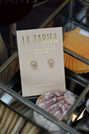 Rose Quartz 3-Dots Studs Gold Vermeil