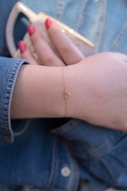Rose Quartz 3 Dots Gold Vermeil Bracelet / Muja Juma Armband