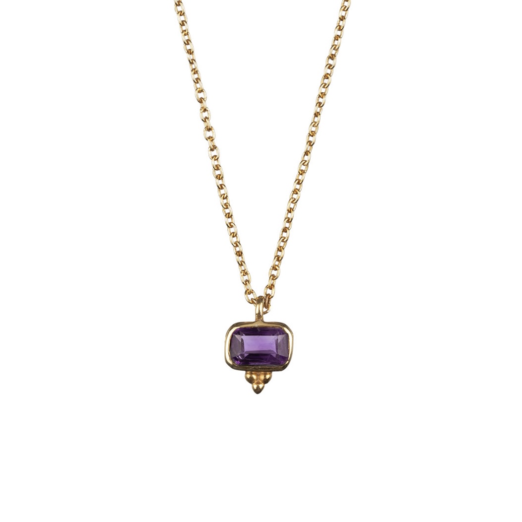 Mathura Amethyst Necklace Gold Vermeil