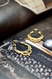 Boho Hoop Earrings Brass
