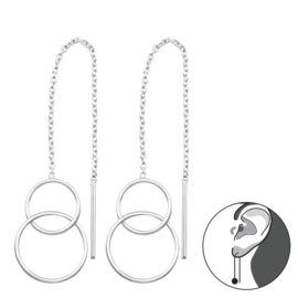 Circles Earchains Sterling Silver