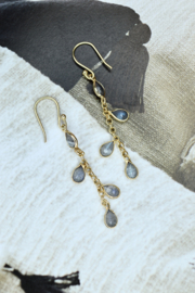 Labradorite Gold Vermeil Chain Earrings