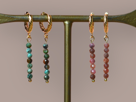 Turkoois  Oorbellen - Gold Plated