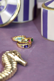 Suraj Amethyst Zircon Ring Gold Vermeil