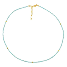 Apatite Beaded Necklace Gold Vermeil