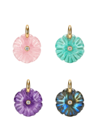 Edelsteen met Zirkonia Bloem Hanger