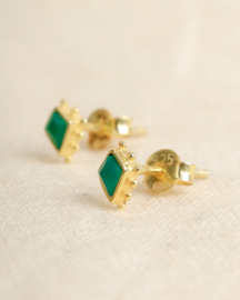 Guarani Green Agate Gold Vermeil Earstuds / Muja Juma