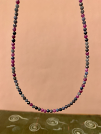 Sapphire / Ruby Beaded Necklace