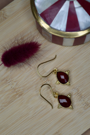Seraya Garnet Earrings Gold Plated