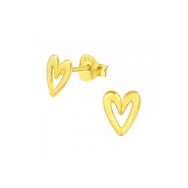 Summer Heart Studs Gold Vermeil Oorstekers