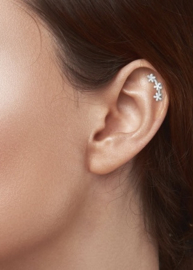 Triple Flower Piercing Sterling Silver