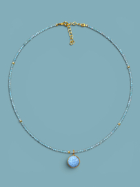Apatiet en Blauw Opaal Ketting - Gold Vermeil