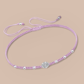 Macramé  Shell Bracelet Sterling Silver