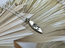 Sterling Silver Tropical Surfboard Necklace