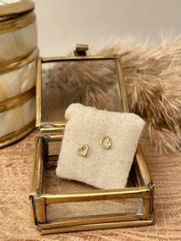Open Heart Studs Gold Vermeil