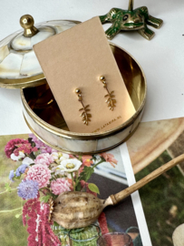 Tiny Leaf Studs Gold Plated