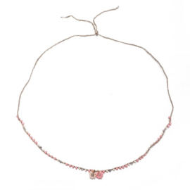 Miyuki Flower Necklace Pink