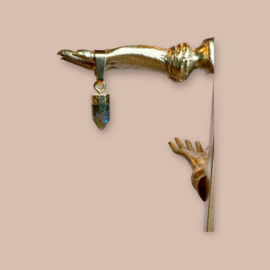 Labradorite Bullet Pendant/ Hanger Gold Plated