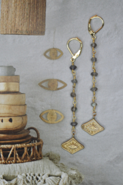 Lunar Eye Labradoriet Oorbellen - Gold Plated