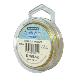 Beadalon Artistic Wire Buigdraad 30 Gauge Goud
