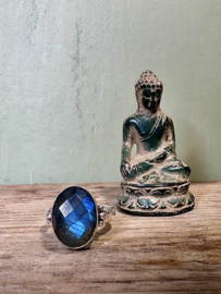 Oval Labradorite Ring Sterling Silver