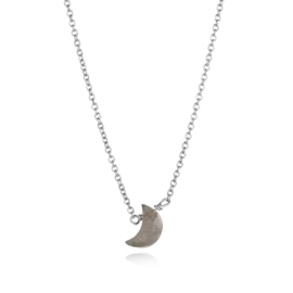 Labradorite Moon Necklace Sterling Silver