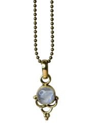 Round Gemstone Pendant Brass