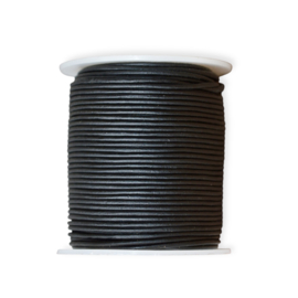 Rond Leer 1.5 mm Mat Zwart (per mtr)