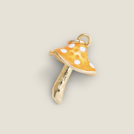 Paddestoel Bedel Oranje Gold Plated