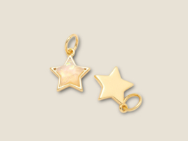 Wit Resin Ster Bedel Gold Plated