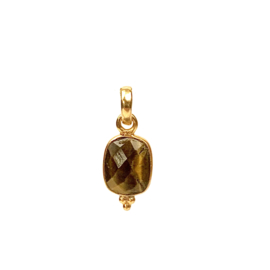 Tiger Eye Small Dots Gold Vermeil Pendant / Hanger