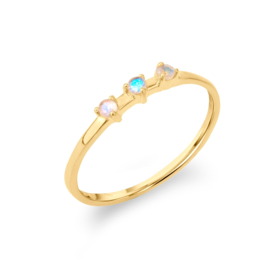 Moonstone 3-Stone Ring Gold Vermeil