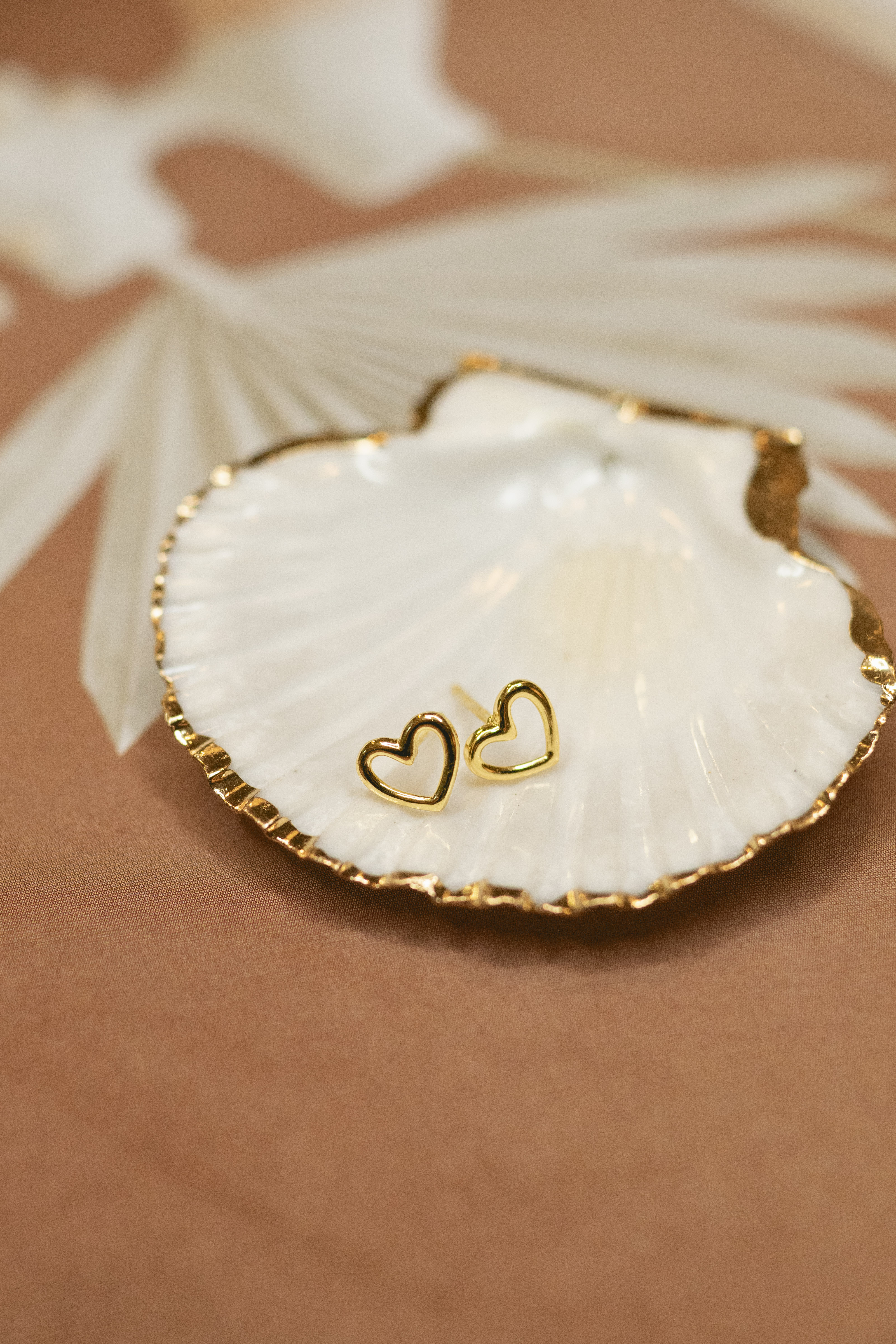 Open Heart Earstuds Gold Vermeil