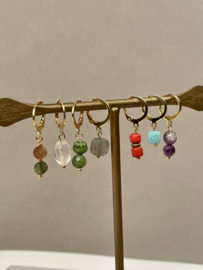 2-Stone Jade Single Earring