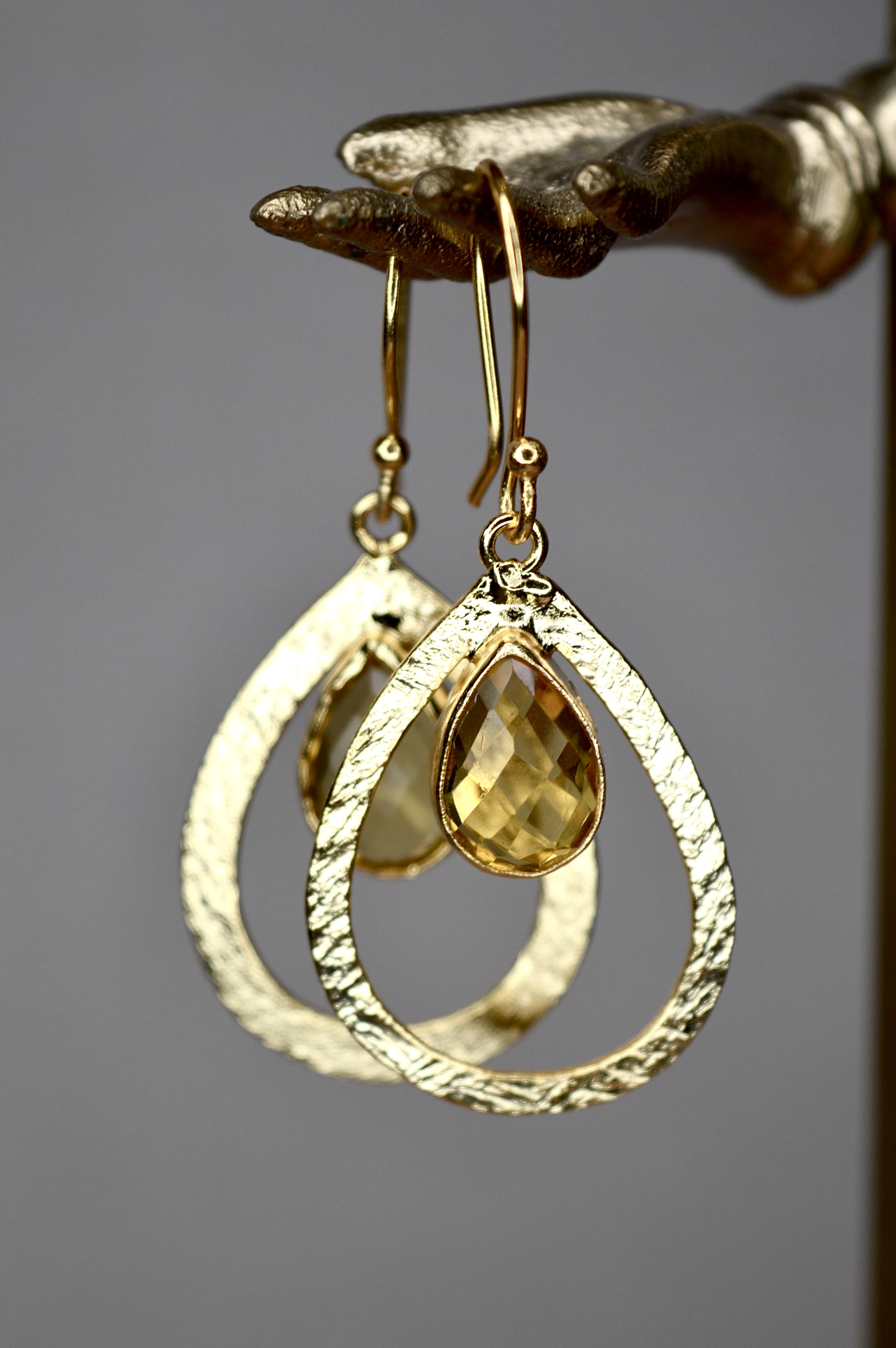 Riva Kashi Citrine Earrings Gold Plated
