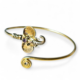 Tribal Ganesha Amethist Bangle Brass