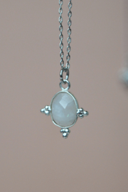 Maansteen Sona Rani Ketting - Silver Plated