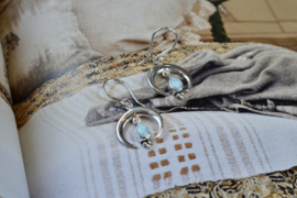 Larimar Crescent Earrings Sterling Silver / Oorbellen