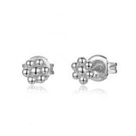 Dotted Flower Studs Sterling Silver Oorstekers 