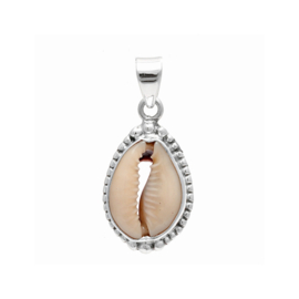 Dotted Cowrie Shell Pendant Sterling Silver