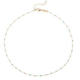 Turquoise Beads Gold Vermeil Necklace
