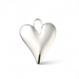 Groot Hart Bedel RVS Zilver