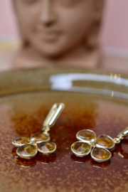 Golden Bloom Citrien Oorbellen - Gold Plated