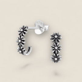 Daisy Flower Studs Sterling Silver