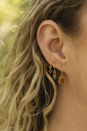 Red Agate and Dots Earrings Gold Vermeil/ Muja Juma