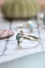 Trippel Dots Larimar Ring Sterling Silver