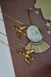 Brass Swallow Earchains