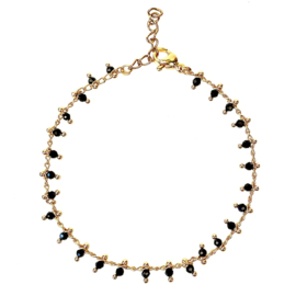 Agate Beads Bracelet Gold Plated